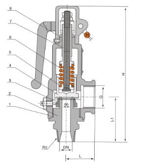 A28型全啟式安全閥結構圖