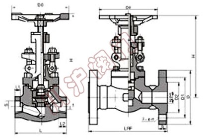 鍛鋼截止閥 結構圖